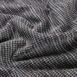 Black Houndstooth Interlock Knit, Cotton-Poly — photo 3