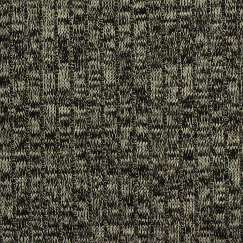 Black Marl Rib Knit, 431 gsm