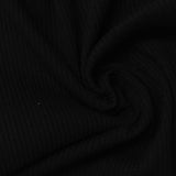 Rib Knit Fabric, 260 gsm, 120 cm — Black — photo 3