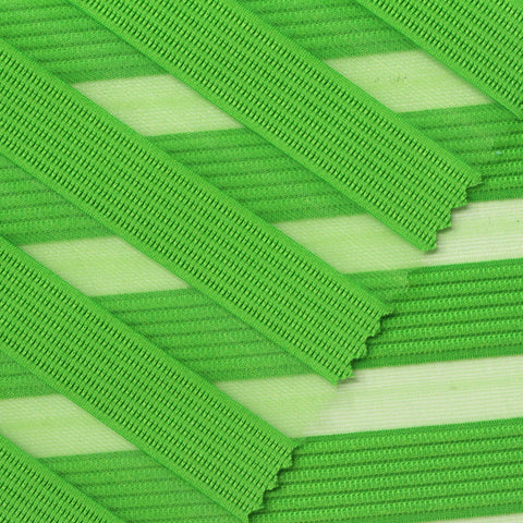 Striped Polyester Stretch Mesh Fabric, 190 gsm, 150 cm — Green