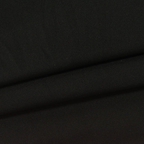 Polyester Stretch Sateen Fabric, 230 gsm — Black