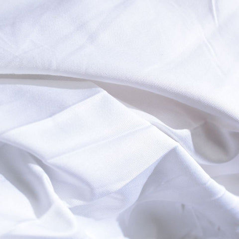 Cotton Stretch Twill Fabric, 190 gsm, 150 cm — White