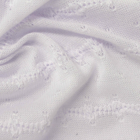 White Tone-on-Tone Floral Chunky Knit, Polyester