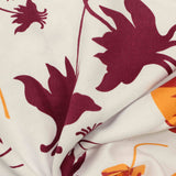 Burgundy Floral Woven, Polyester — photo 3