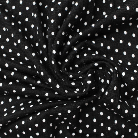 White Dots Jersey Knit, Viscose, 200 gsm, ref EF-226639