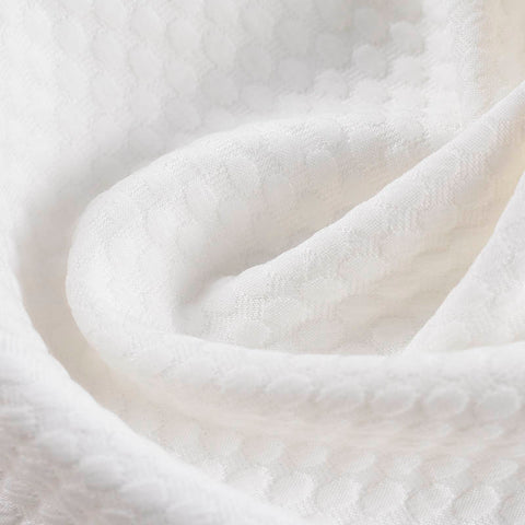 White Tone-on-Tone Jacquard, Poly-Cotton, 217 gsm