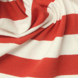 Red Horizontal-Stripe Jersey Knit, Cotton — photo 3