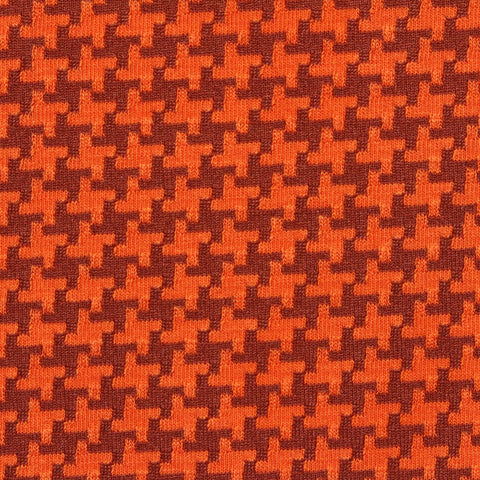 Orange Geometric-Houndstooth Knit, Poly-Tencel Lyocell