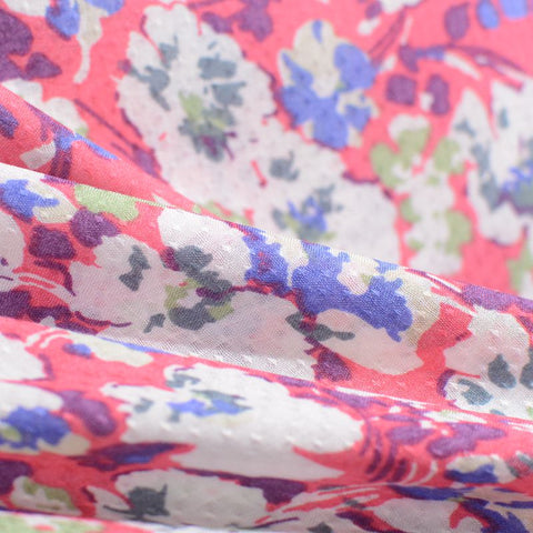 White Floral Woven, Viscose, 80 gsm