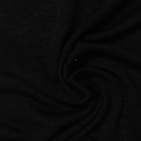 Viscose Polyester Jersey Knit Fabric, 195 gsm, 145 cm — Black