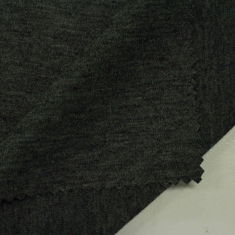 Dark Grey Marl Interlock Knit, Wool-Poly