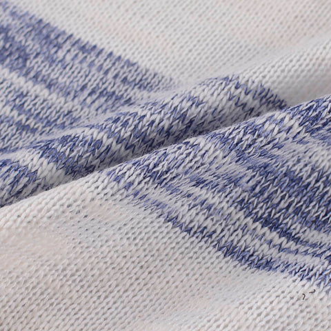 White Vertical-Stripe Jersey Knit, Poly-Cotton, 222 gsm