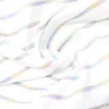 White Rainbow Jersey Knit, Cotton — photo 3