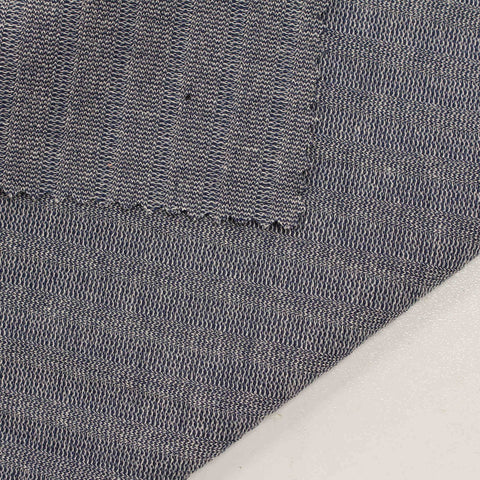 Blue Textured Interlock Knit, Viscose-Poly