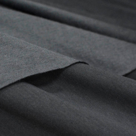 Brushed Polyester Cotton Blend Jersey Knit Fabric, 125 gsm — Grey