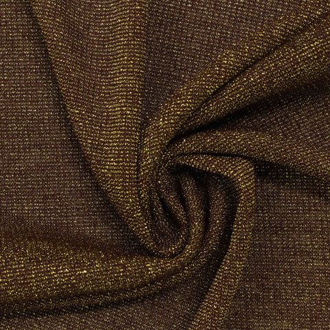 Dark Brown Marl Rib Knit, Viscose-Metallic