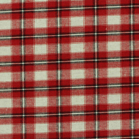 Red Plaid Woven, Cotton, 135 gsm