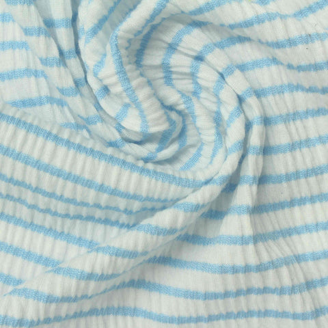 Striped Polyester Viscose Stretch Crepe Fabric, 200 gsm, 145 cm