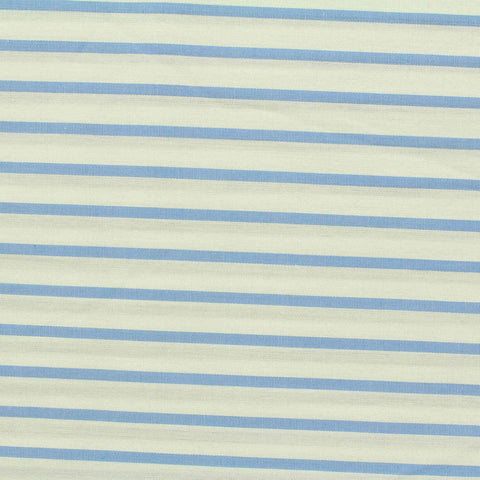 Blue Vertical-Stripe Poplin, Cotton