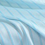 Light Blue Vertical-Stripe Knit, Polyester — photo 3