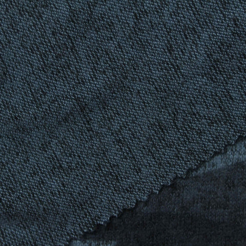 Dark Blue Abstract Jersey Knit, Viscose-Poly