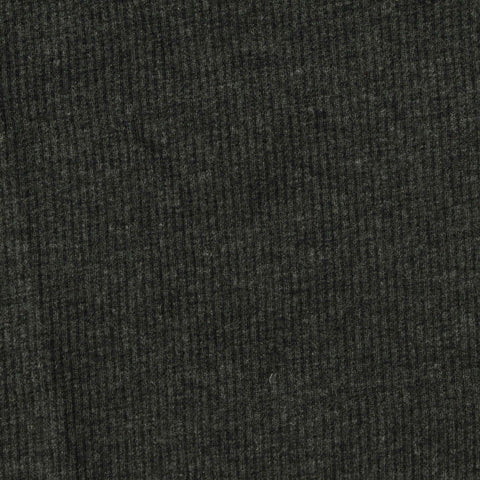 Dark Grey Marl Rib Knit, Poly-Cotton, 310 gsm
