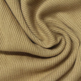 Polyester Stretch Rib Knit Fabric, 320 gsm, 115 cm — Khaki — photo 3