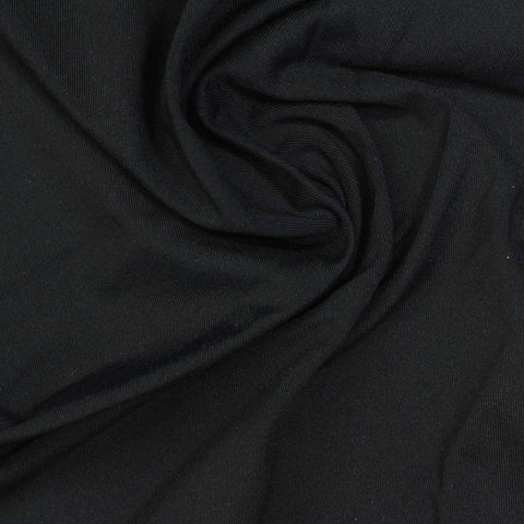 Nylon Stretch Jersey Knit Fabric, 190 gsm, 150 cm — Black