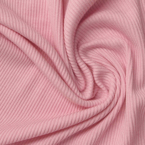 Dusty Pink Ribbed Rib Knit, Viscose