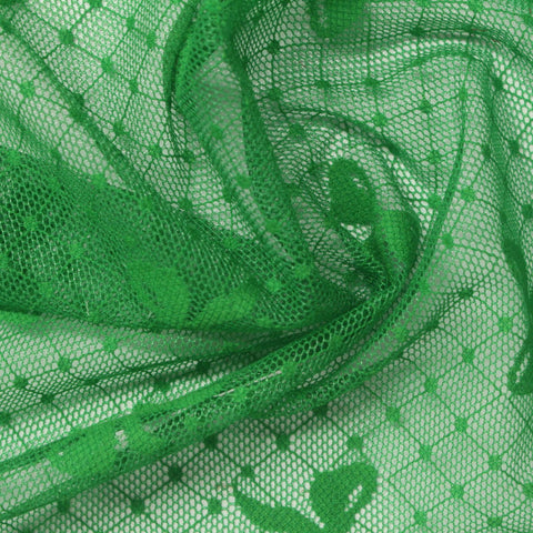 Jacquard Nylon Stretch Mesh Fabric, 60 gsm, 150 cm — Green