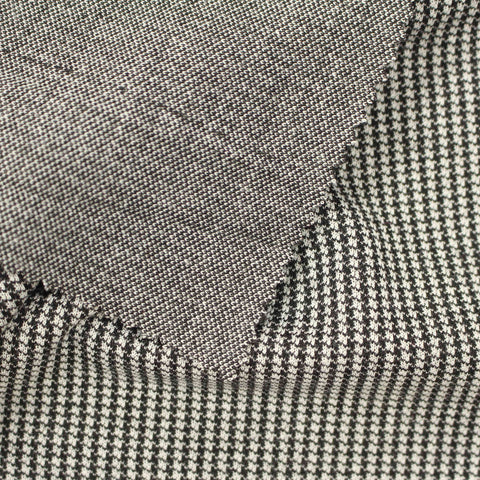 Black Houndstooth Jacquard, Poly-Viscose, 290 gsm