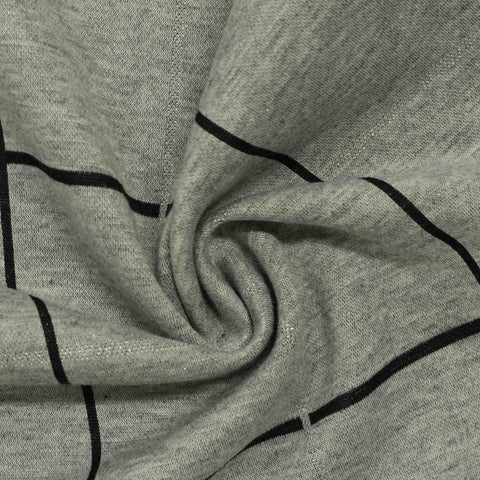 Dark Grey Check Interlock Knit, Polyester
