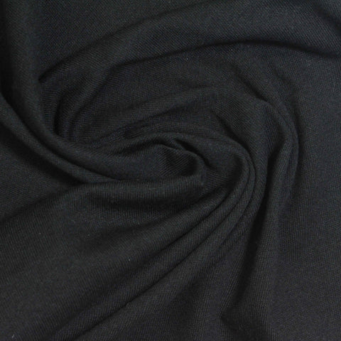100% Cotton Jersey Knit Fabric, 134 gsm, 165 cm — Black