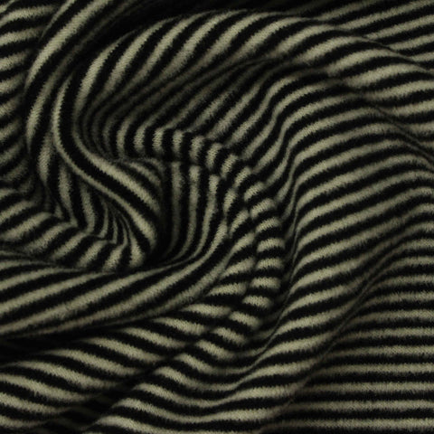 Dark Grey Horizontal-Stripe Rib Knit, Viscose-Acrylic