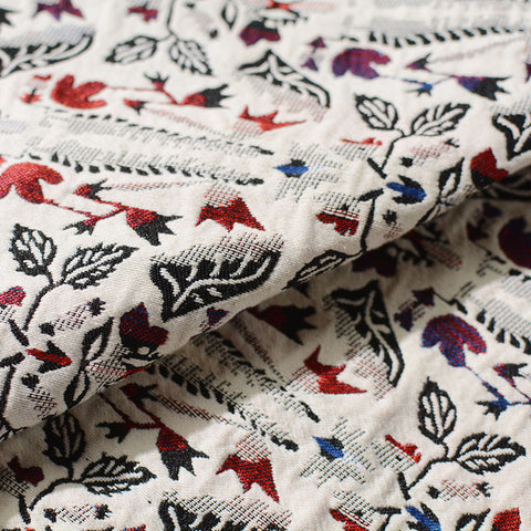 Black Leaves Jacquard, Polyester, 355 gsm