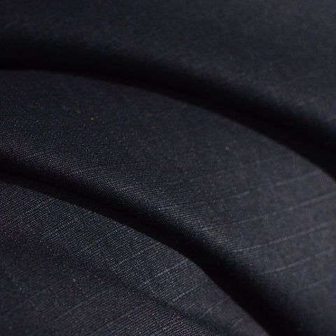 Polyester Cotton Waffle Knit Fabric, 175 gsm — Black