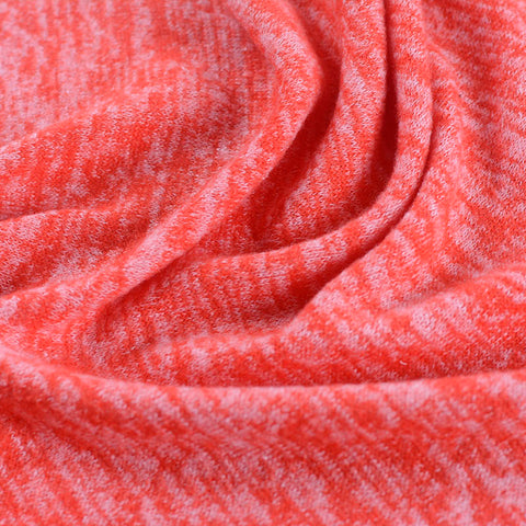 Red Marl Chunky Knit, Poly-Viscose, 185 gsm