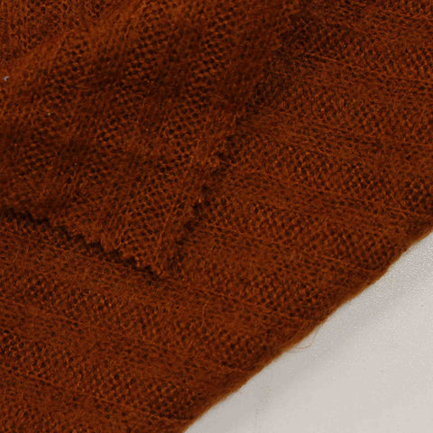 Brushed Acrylic Polyester Rib Knit Fabric, 265 gsm, 155 cm — Red
