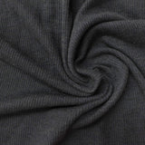 Polyester Stretch Rib Knit Fabric, 249 gsm, 122 cm — Grey — photo 3