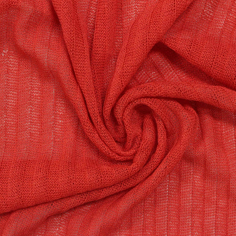 Viscose Nylon Rib Knit Fabric, 150 gsm, 150 cm — Red