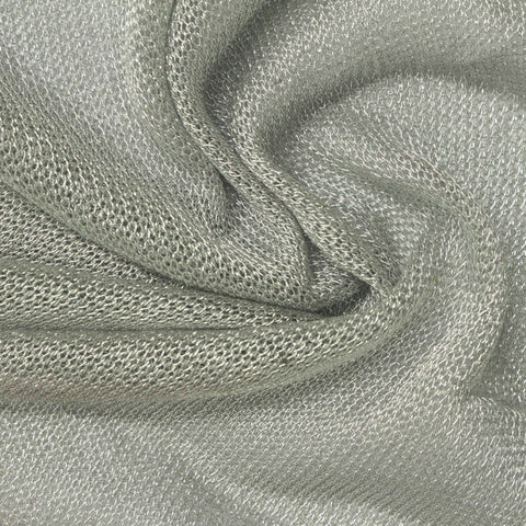Light Grey Geometric Jacquard, Viscose-Metallic
