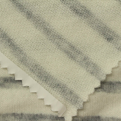 Grey Horizontal-Stripe Jersey Knit, Viscose-Poly, 180 gsm