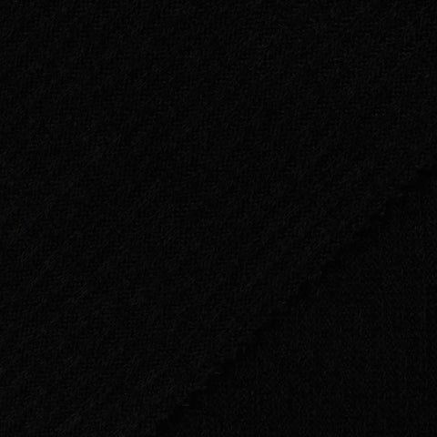 100% Polyester Rib Knit Fabric, 200 gsm, 155 cm — Black