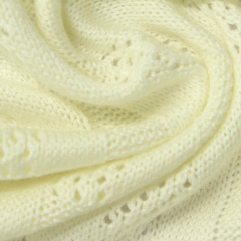 Cream Geometric-Eyelet Pointelle Knit