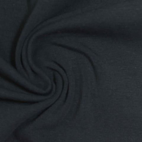 Dark Grey Marl Rib Knit, Cotton, 275 gsm