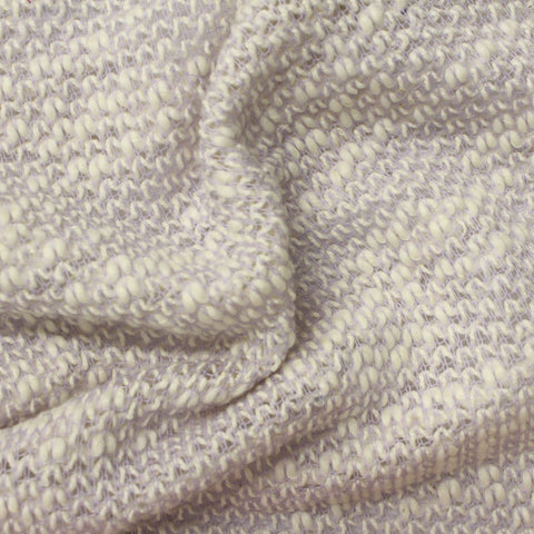 Cream Diagonal-Line Chunky Knit, Cotton-Poly