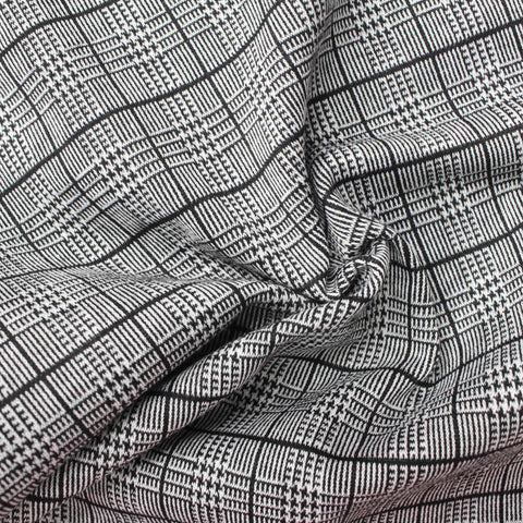 Black Plaid Jacquard, Polyester, 287 gsm