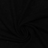 Polyester Viscose Stretch Chunky Knit Fabric, 160 gsm, 145 cm — Black — photo 3