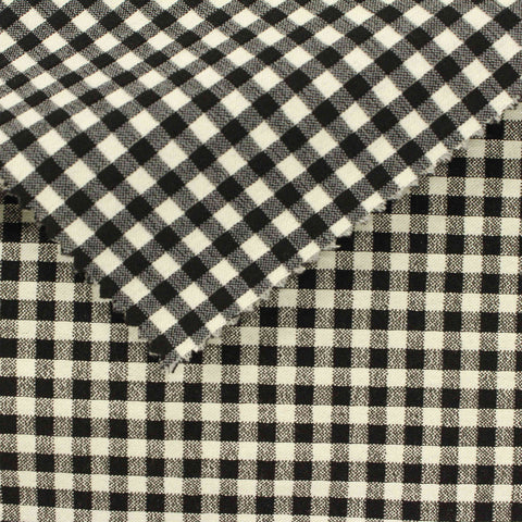 Black Check Bengaline, Viscose-Nylon