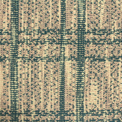 Teal Check Jacquard, Poly-Cotton